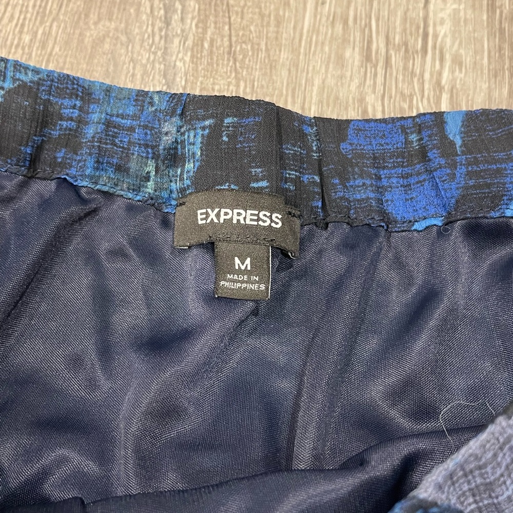 Express Blue and Black Ruffled Skirt - Picture 2 of 2